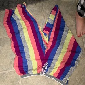 Straight leg striped pajama pants